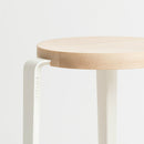 TIPTOE<br>LOU stool – SOLID BEECH <br>CLOUDY WHITE - ヴィンテージ SHARK ATTACK