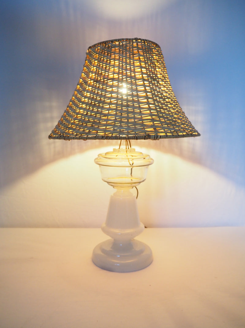 Vintage rattan table lamp Haneda store<br>