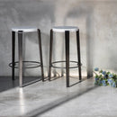 TIPTOE<br>MI LOU mid-high stool in recycled plastic VENEZIA <br>DARK STEEL - ヴィンテージ SHARK ATTACK