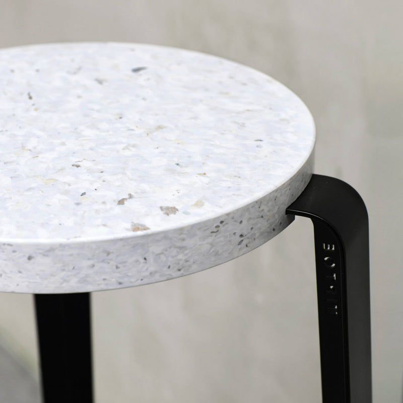 LOU stool in recycled plastic VENEZIA <br>GRAPHITE BLACK