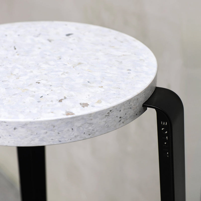 MI LOU mid-high stool in recycled plastic VENEZIA<br> GRAPHITE BLACK