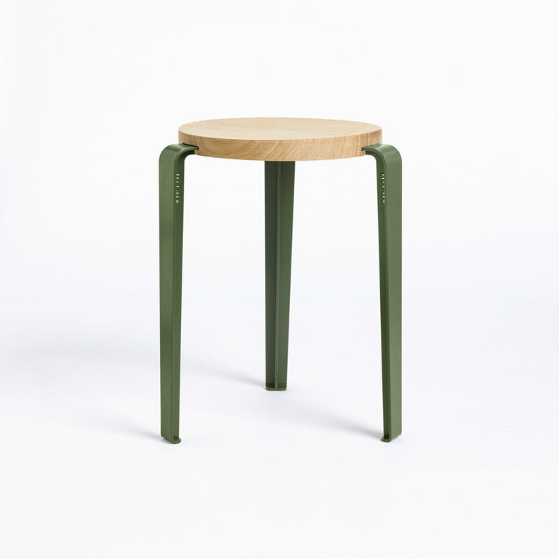 【P】LOU stool – SOLID OAK<br> ROSEMARY GREEN