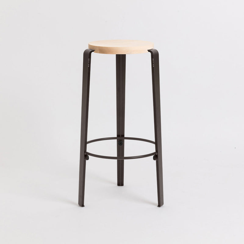 BIG LOU bar stool – SOLID BEECH <br>GRAPHITE BLACK