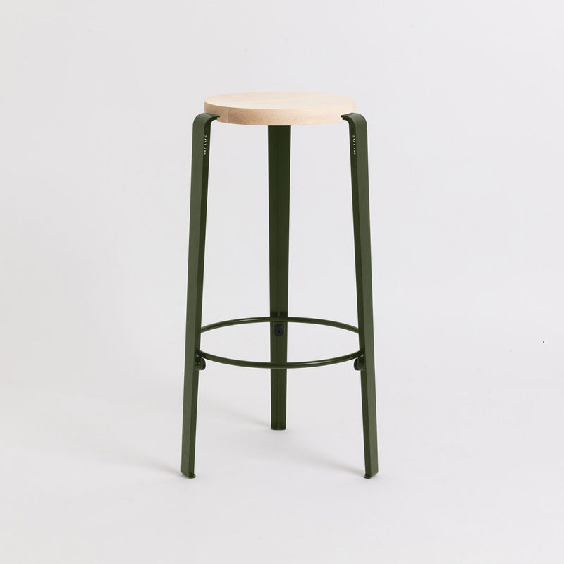 BIG LOU bar stool – SOLID BEECH<br> ROSEMARY GREEN