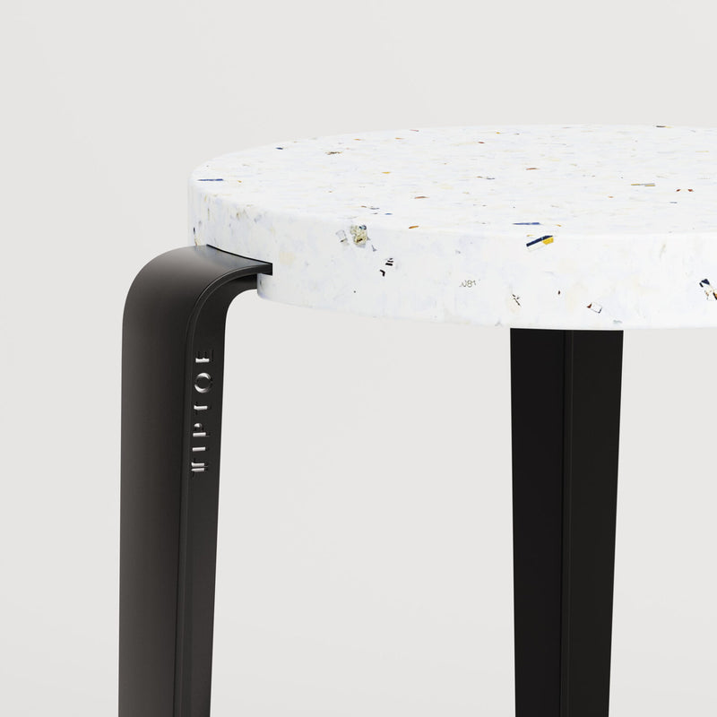 【P】MI LOU mid-high stool in recycled plastic VENEZIA<br> GRAPHITE BLACK