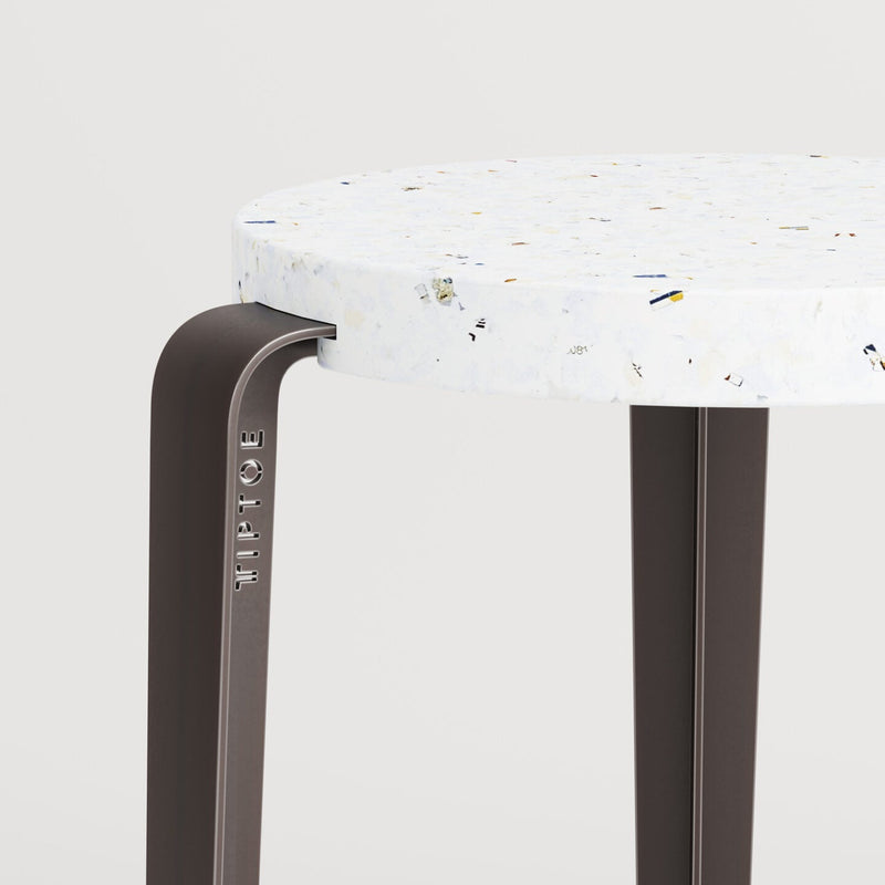 【P】BIG LOU bar stool in recycled plastic VENEZIA<br> DARK STEEL