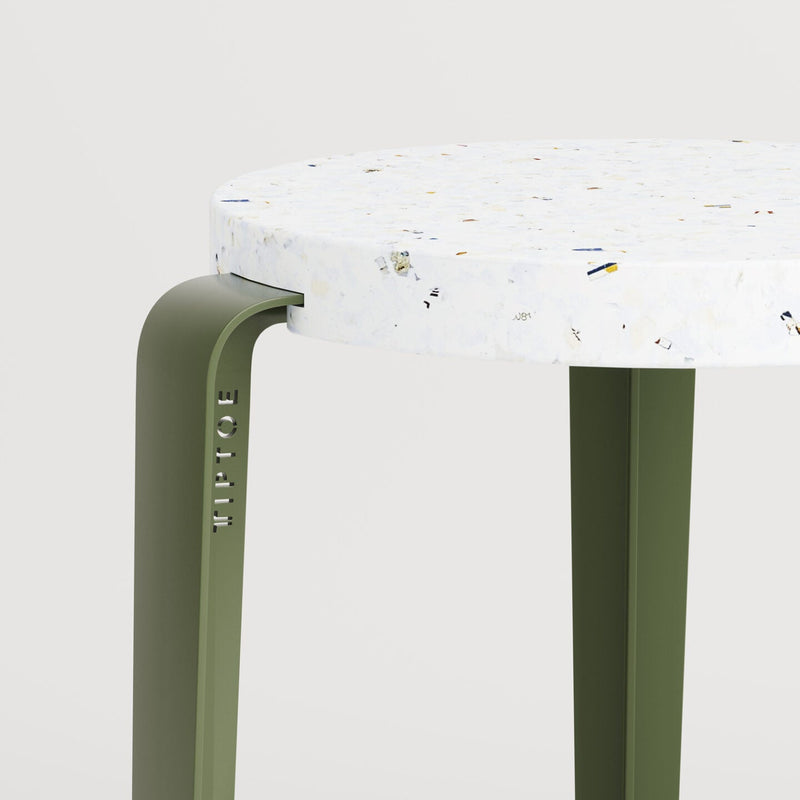 【P】MI LOU mid-high stool in recycled plastic VENEZIA <br>ROSEMARY GREEN