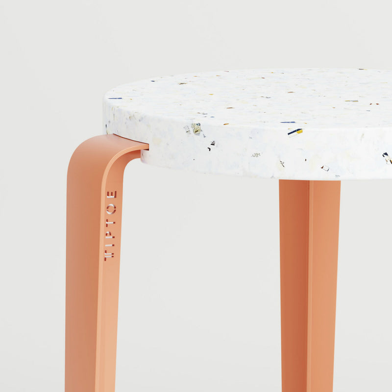 LOU stool in recycled plastic VENEZIA<br> ASH PINK