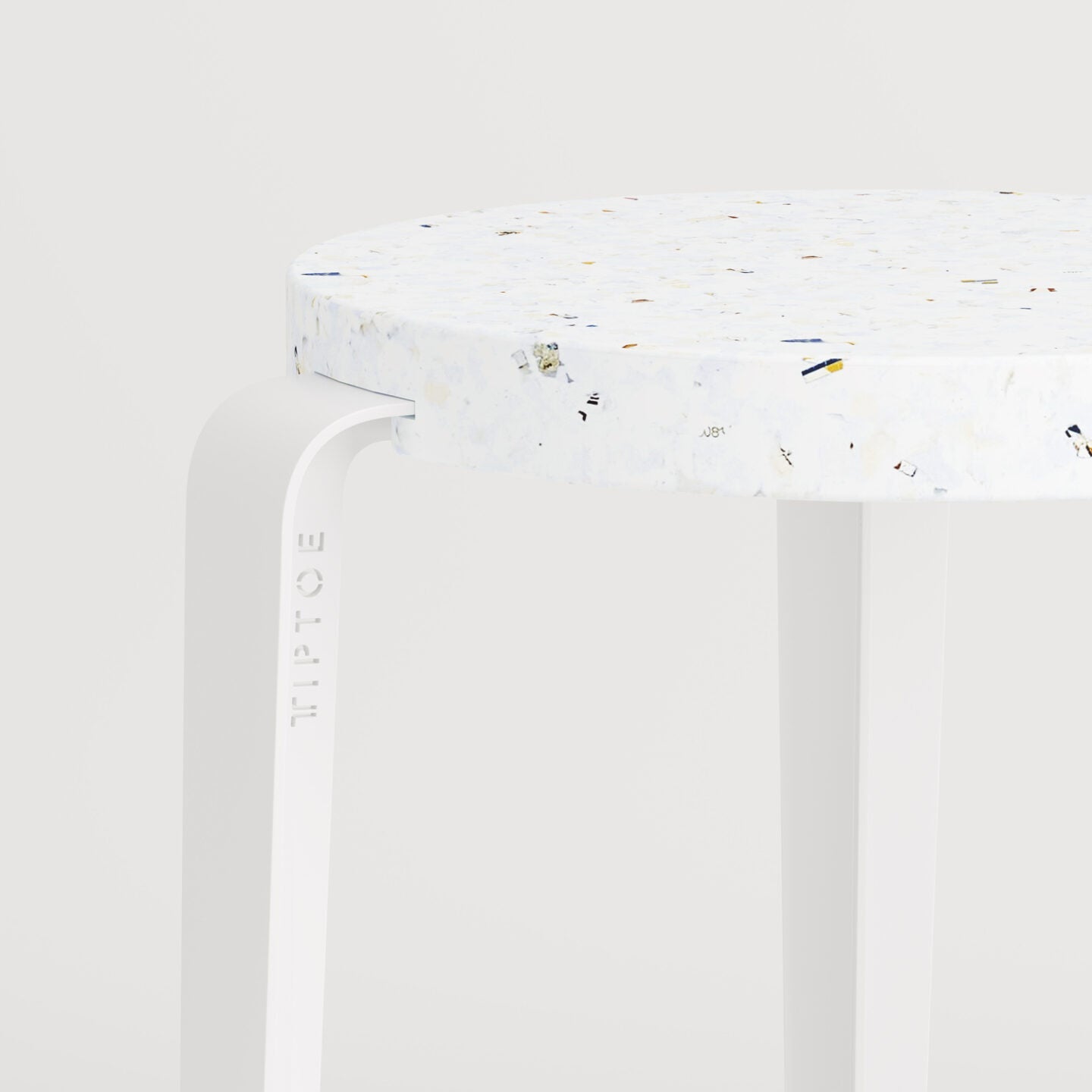 TIPTOE<br>BIG LOU bar stool in recycled plastic VENEZIA <br>CLOUDY WHITE - ヴィンテージ SHARK ATTACK