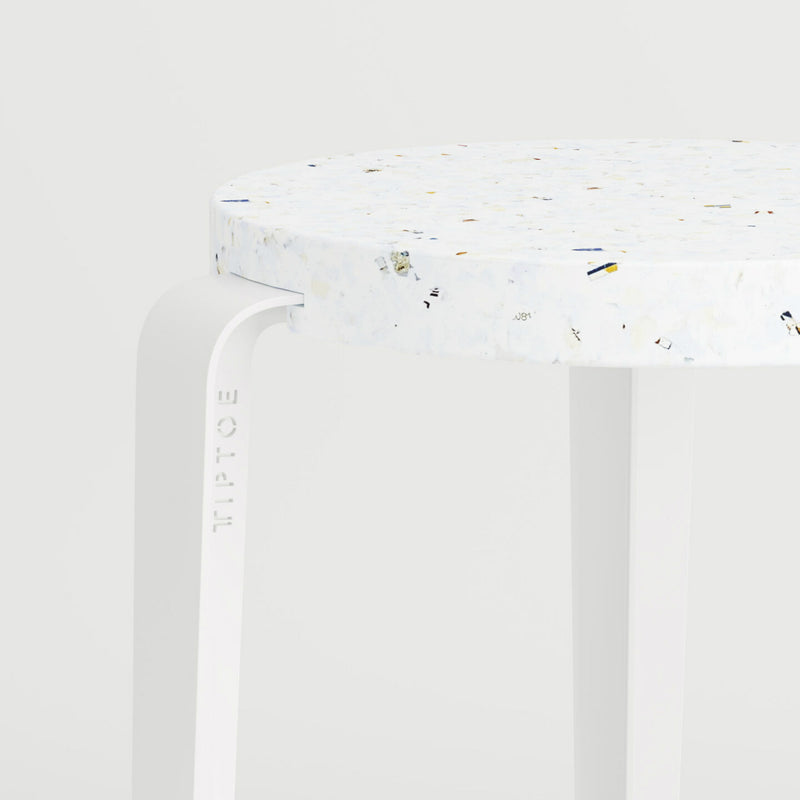LOU stool in recycled plastic VENEZIA <br>CLOUDY WHITE