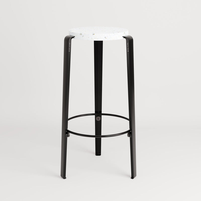 BIG LOU bar stool in recycled plastic VENEZIA<br> GRAPHITE BLACK