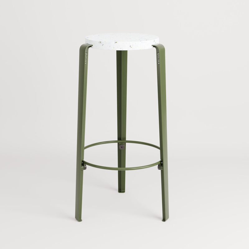 BIG LOU bar stool in recycled plastic VENEZIA<br> ROSEMARY GREEN