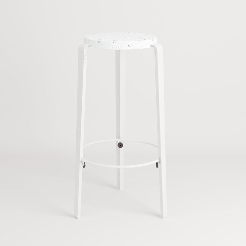 BIG LOU bar stool in recycled plastic VENEZIA<br> CLOUDY WHITE