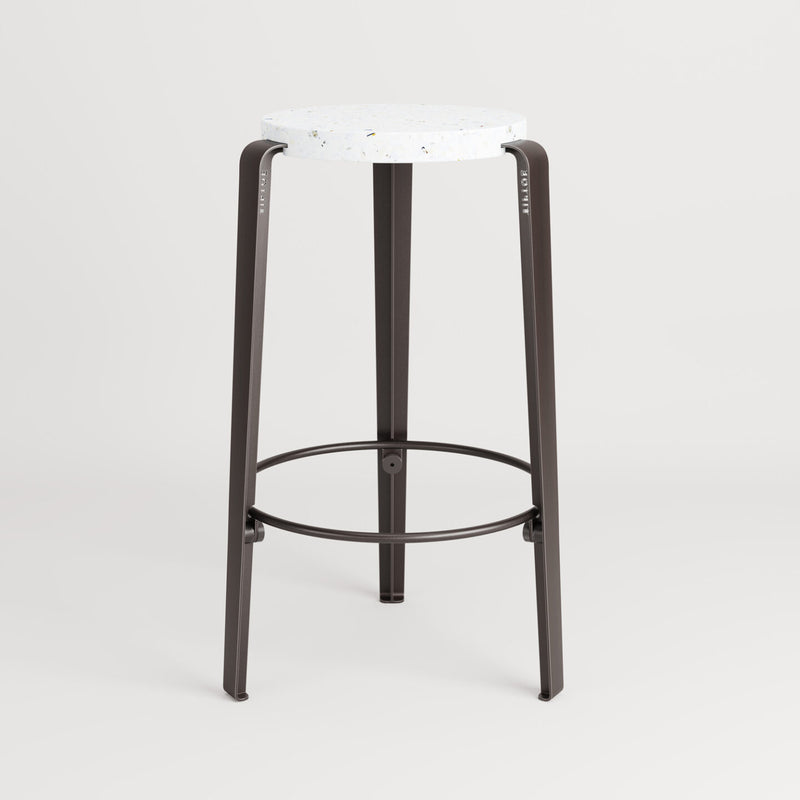 BIG LOU bar stool in recycled plastic VENEZIA<br> DARK STEEL
