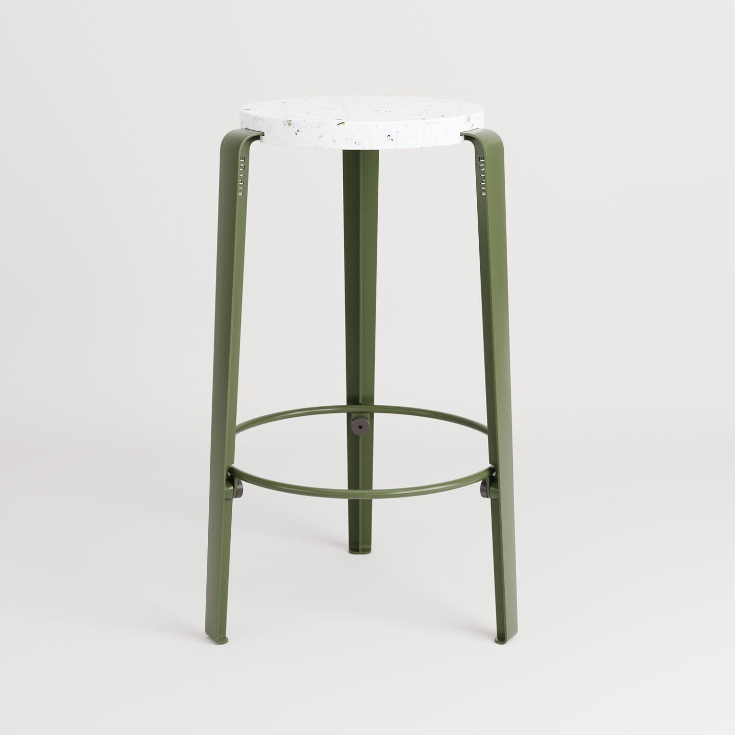TIPTOE<br>MI LOU mid-high stool in recycled plastic VENEZIA <br>ROSEMARY GREEN - ヴィンテージ SHARK ATTACK