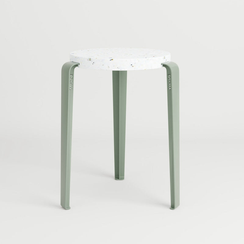 【P】LOU stool in recycled plastic VENEZIA<br> EUCALYPTUS GRAY