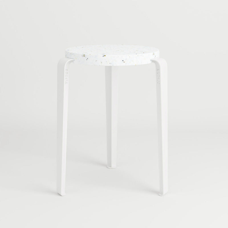 【P】LOU stool in recycled plastic VENEZIA<br> CLOUDY WHITE