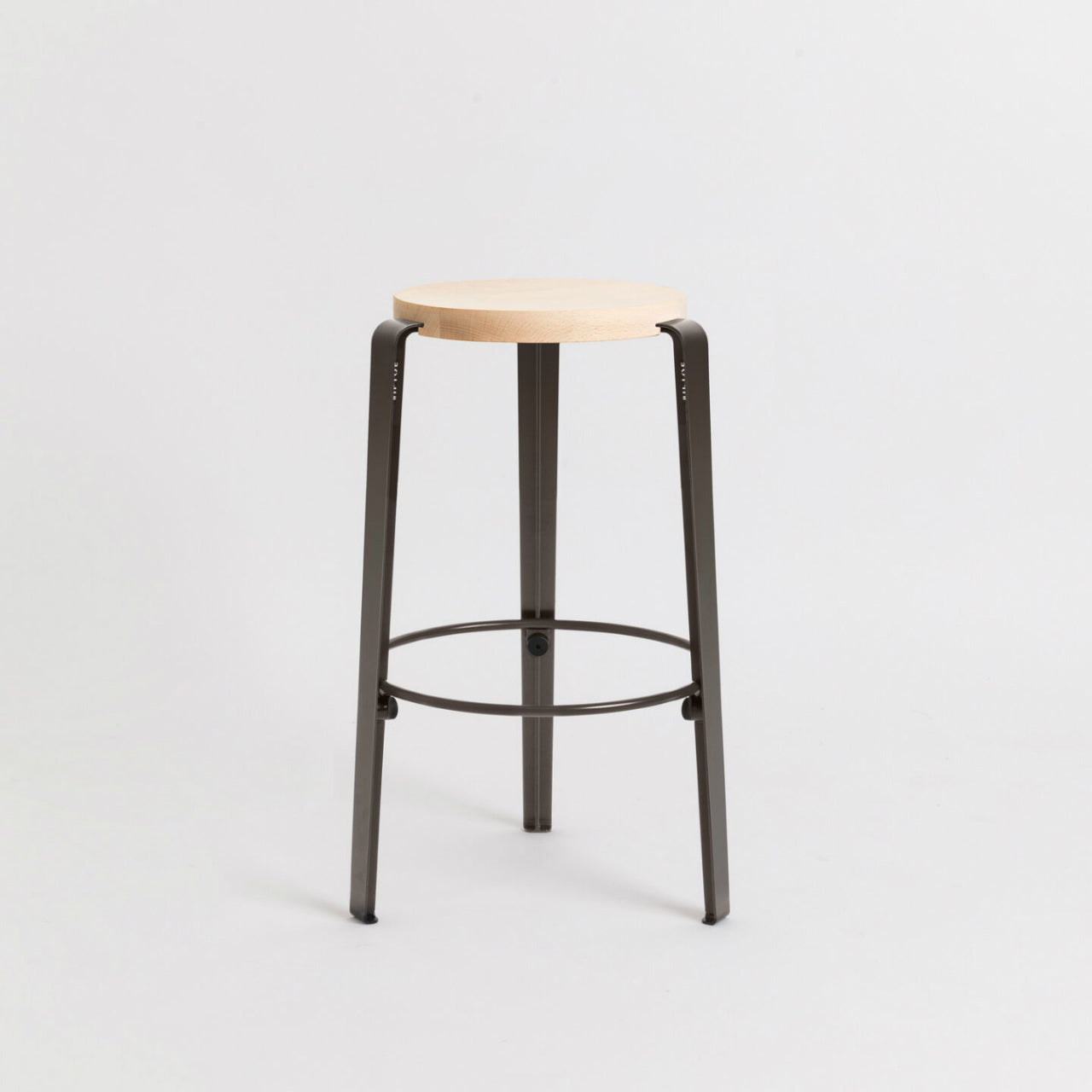 TIPTOE<br>MI LOU mid-high stool – SOLID BEECH <br>DARK STEEL - ヴィンテージ SHARK ATTACK