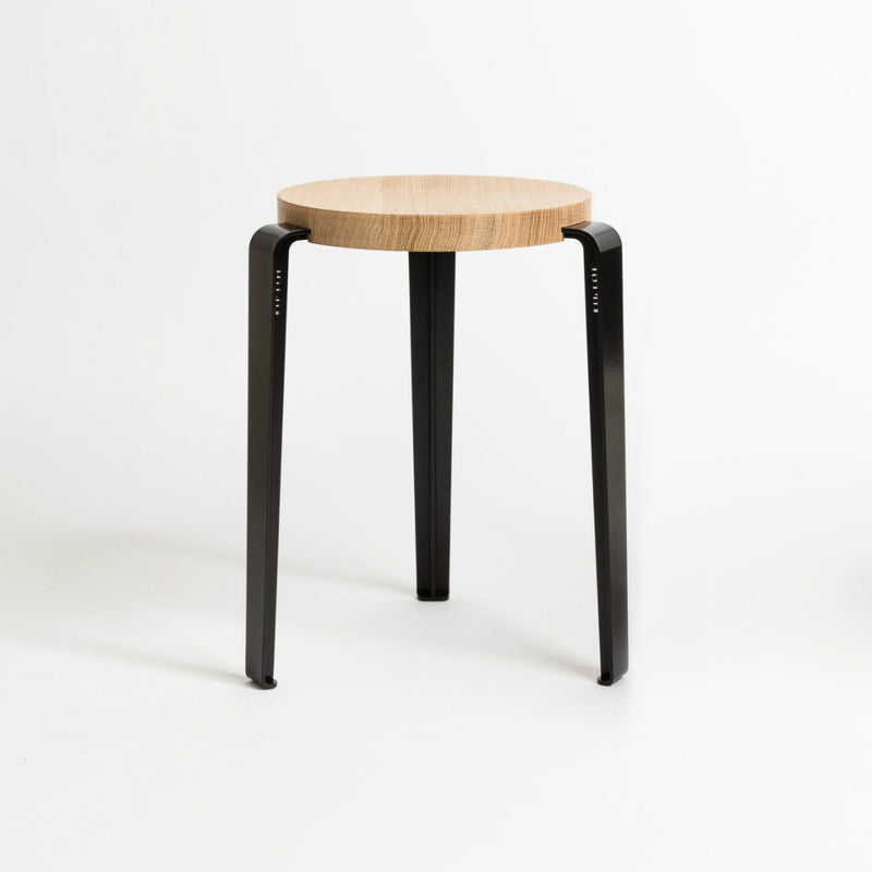 LOU stool – SOLID OAK <br>GRAPHITE BLACK