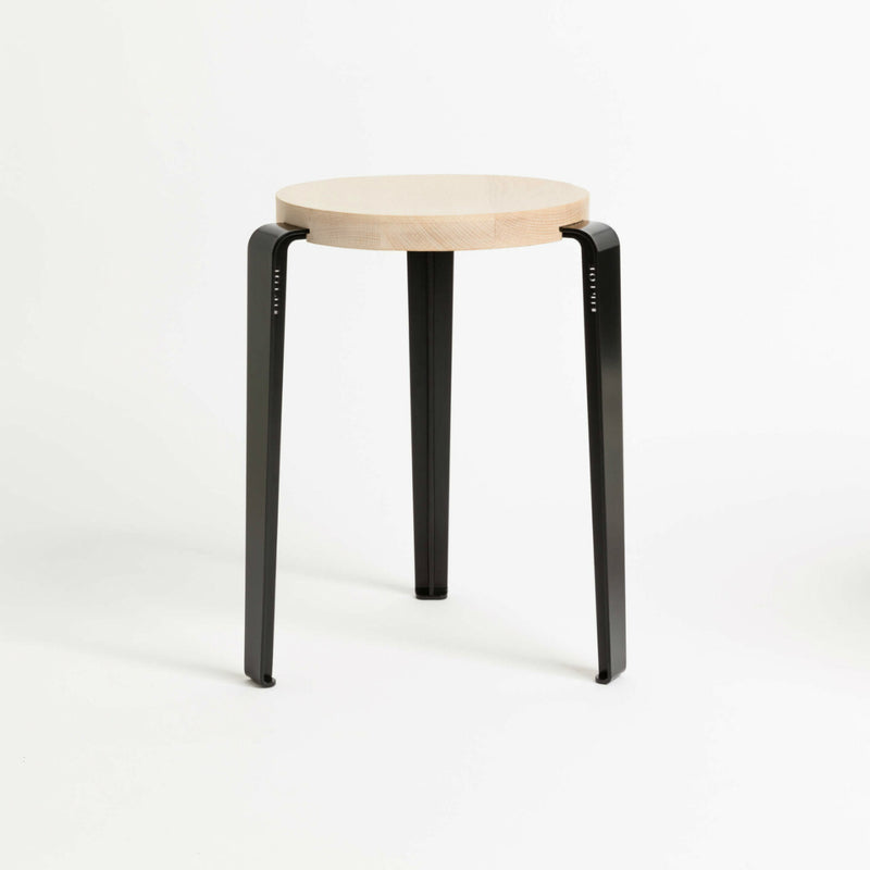 【P】LOU stool – SOLID BEECH<br> GRAPHITE BLACK