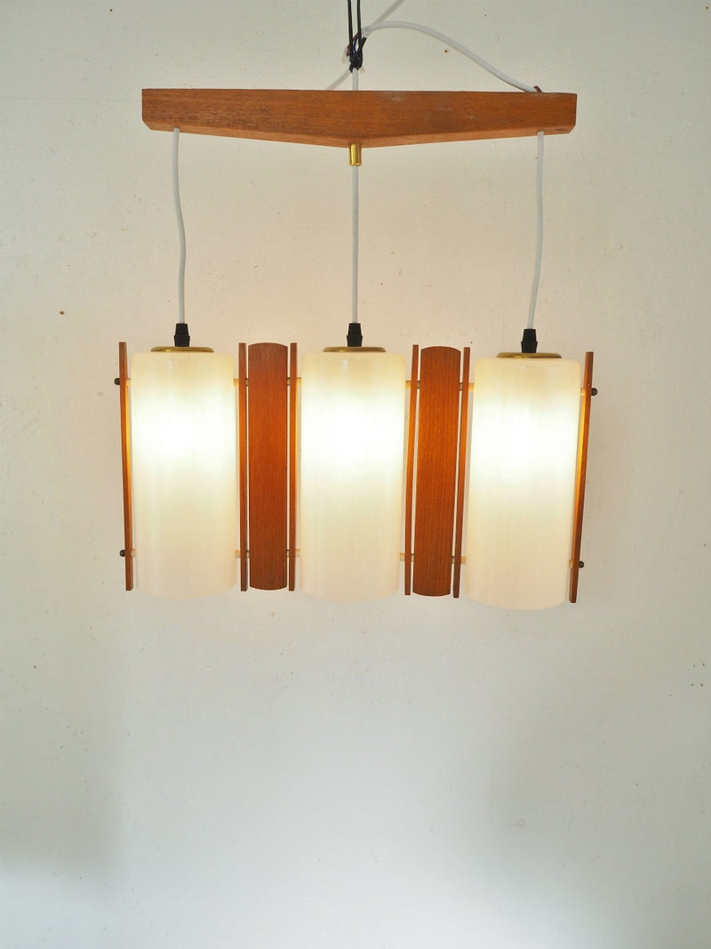 vintage<br> 3-light wood x glass pendant lamp<br> Haneda store