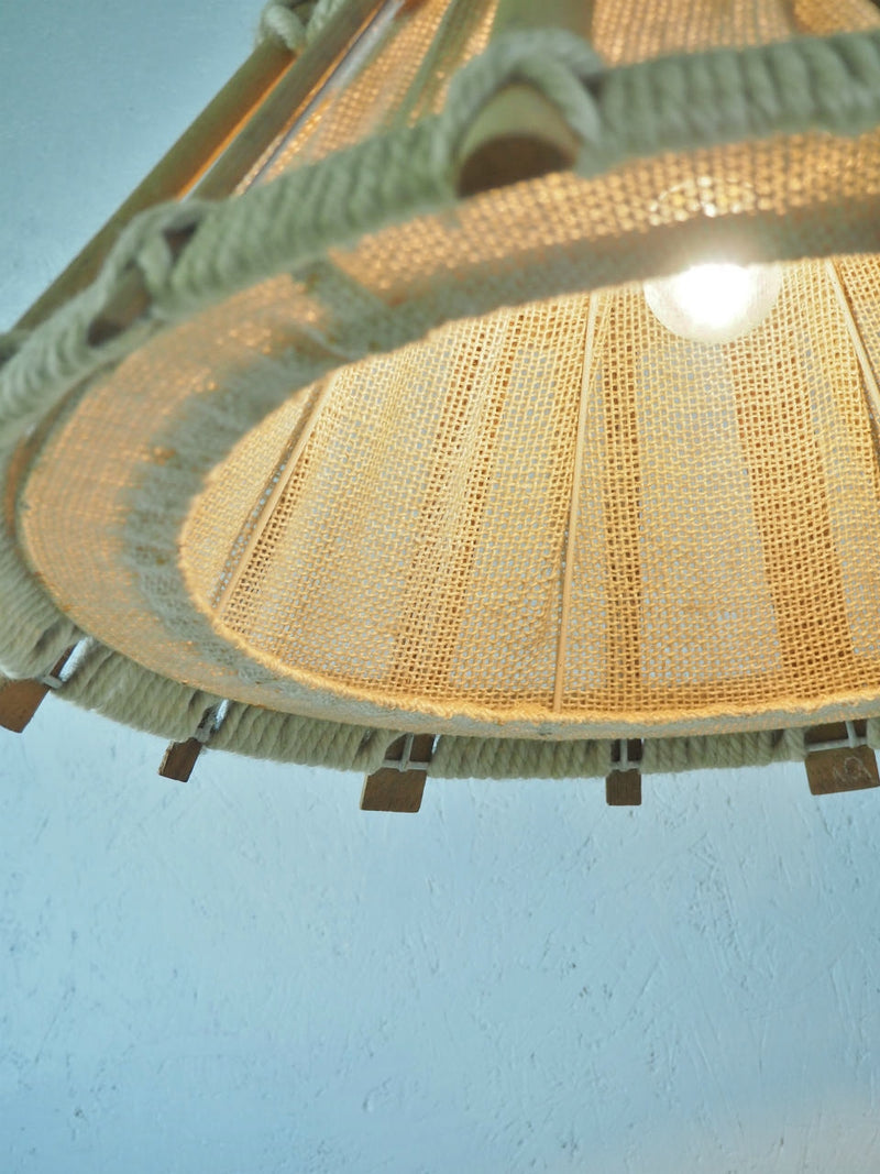 vintage<br> Wood x fabric pendant lamp (A)<br> Sendagaya store