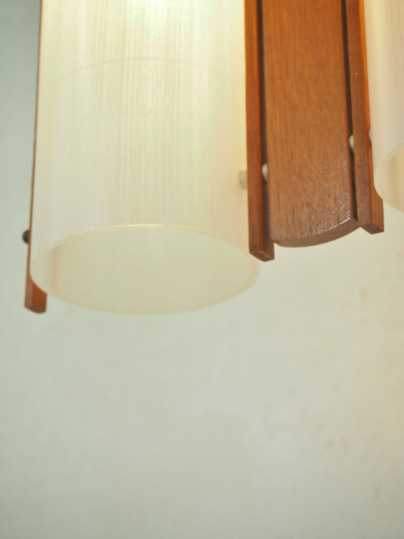 vintage<br> 3-light wood x glass pendant lamp<br> Haneda store