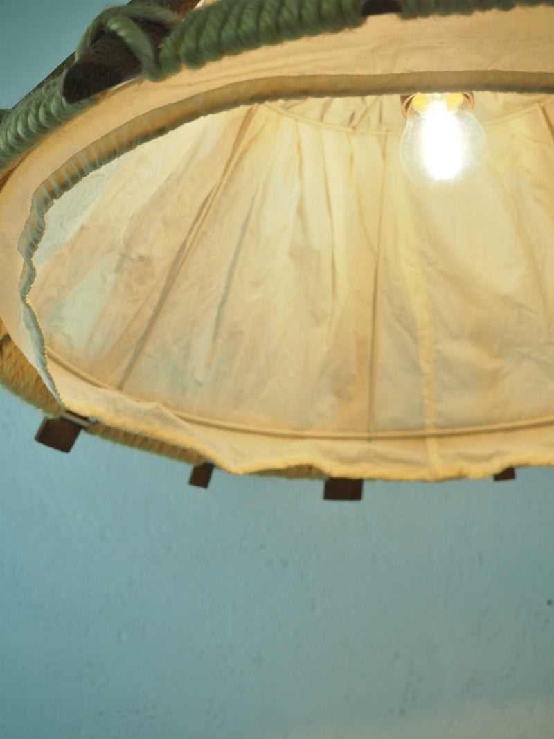 vintage<br> Wood x fabric pendant lamp (B)<br> Sendagaya store