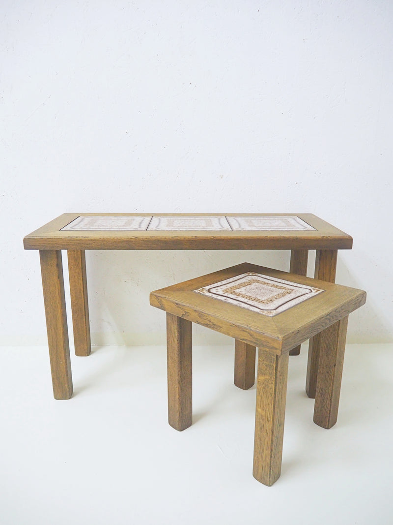 Vintage tile top wood nest table Sendagaya store