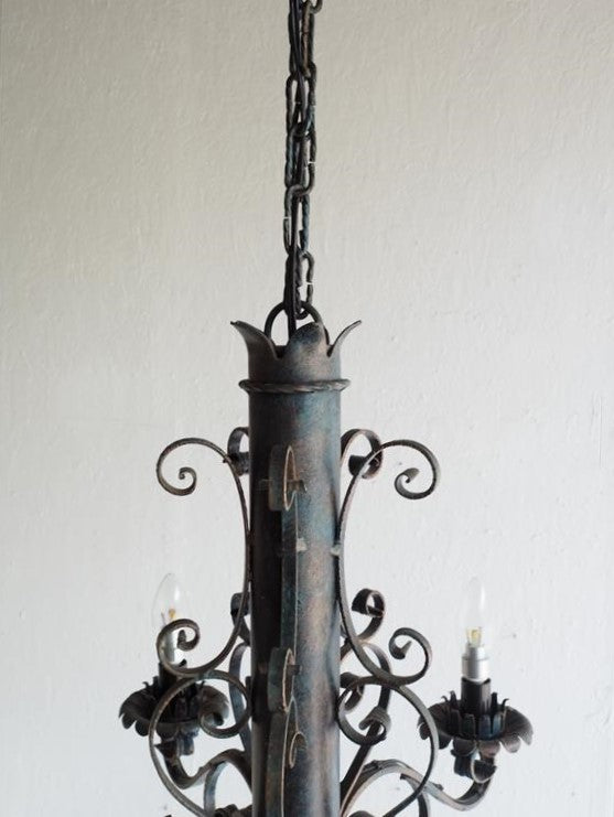 Vintage 5-light iron chandelier (Osaka store) PLCH-210516-5-O