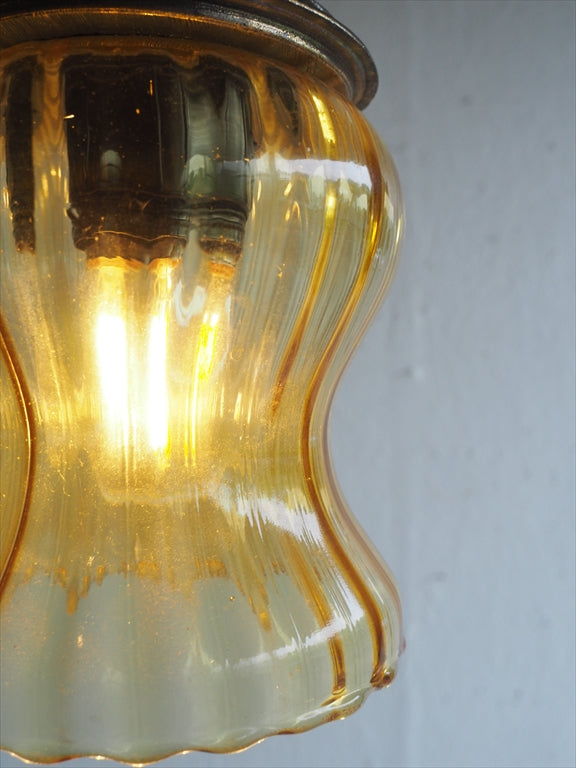 Vintage amber glass pendant light (Osaka store)_plsd-210518-2-o