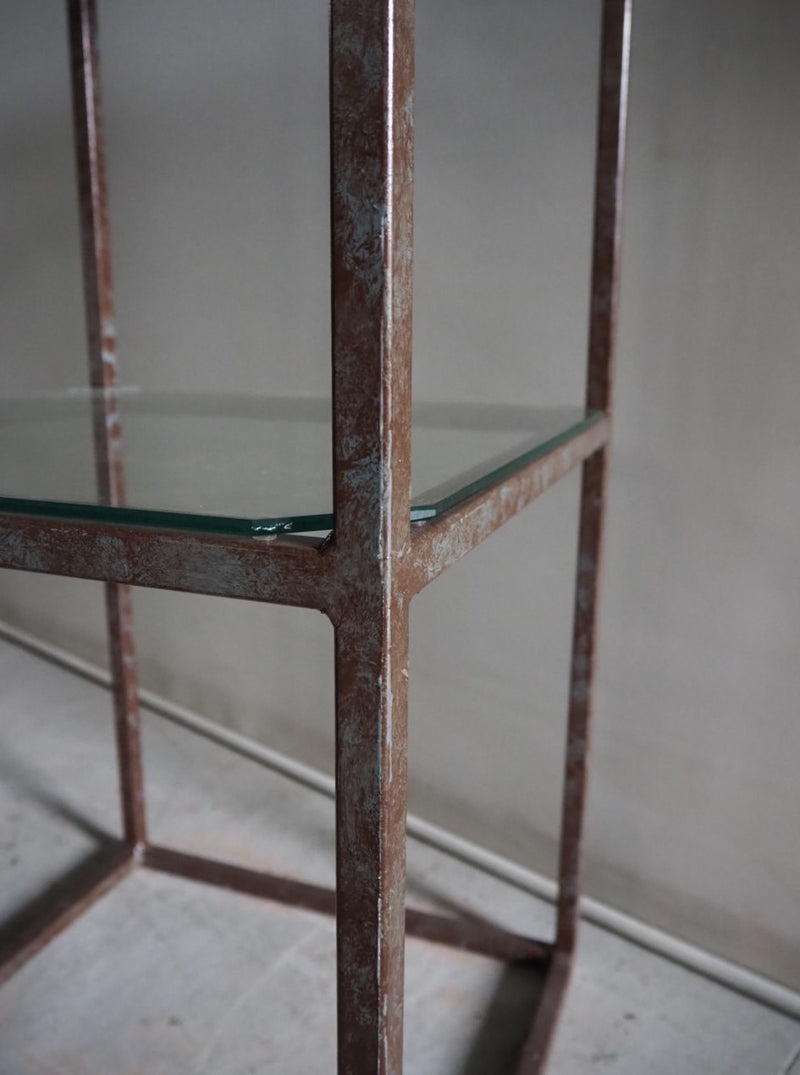 vintage<br> Iron x glass shelf (4 tiers) (bronze color) (Haneda store)