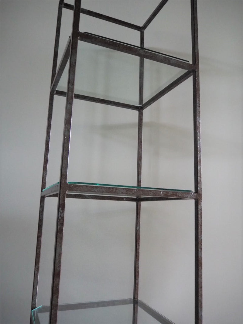 vintage<br> Iron x glass shelf (4 tiers) (bronze color) (Haneda store)
