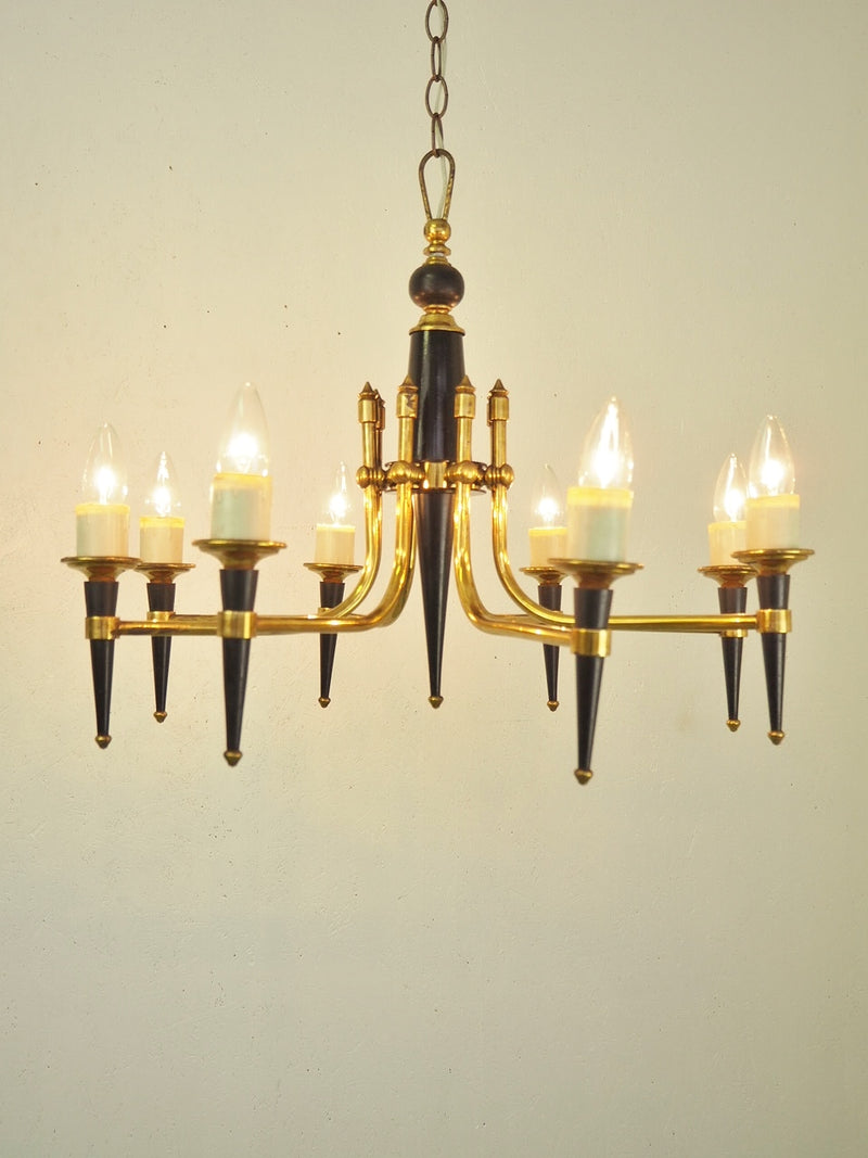vintage<br> 8-light wood x iron chandelier<br> Haneda store