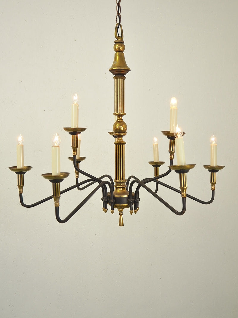 vintage<br> 9-light brass x iron chandelier Haneda store<br>