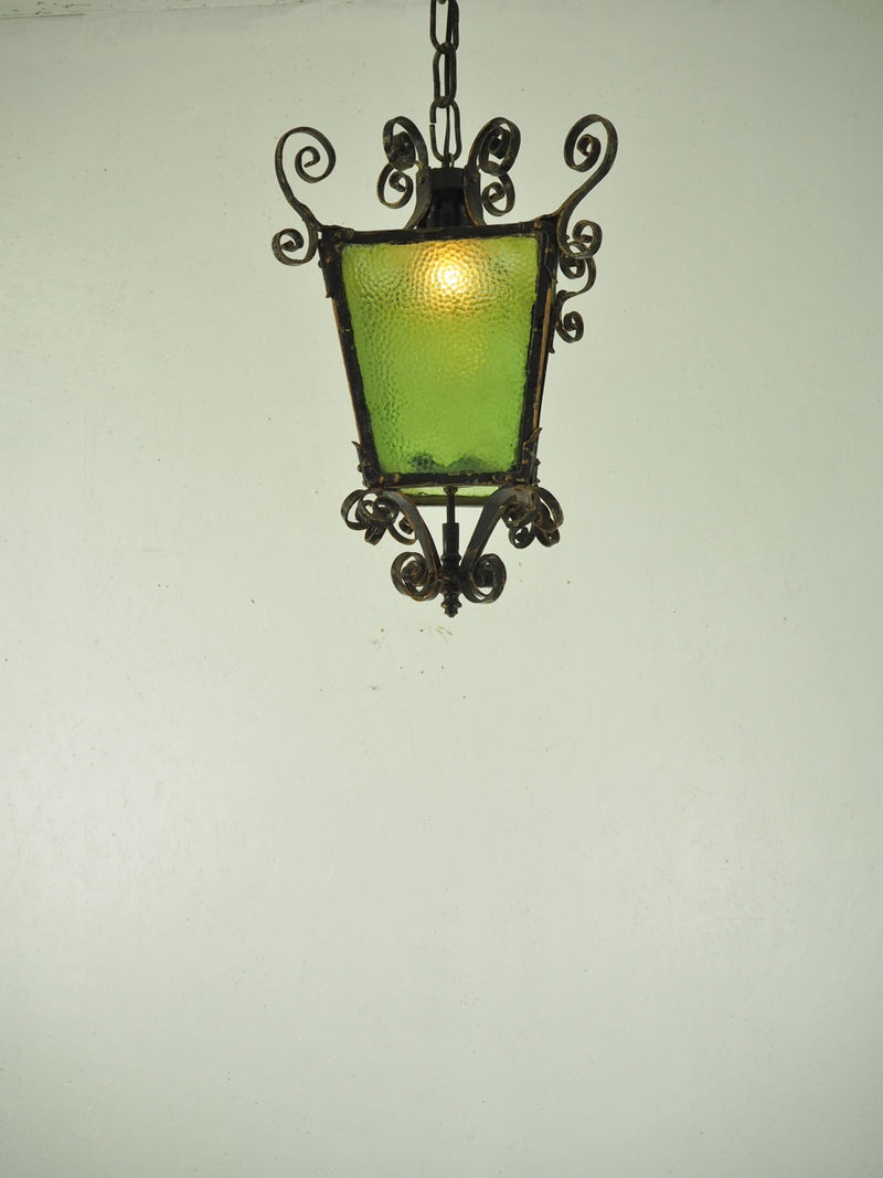 Vintage wrought iron green light (Haneda store)<br> _PLSD-210607-1-H