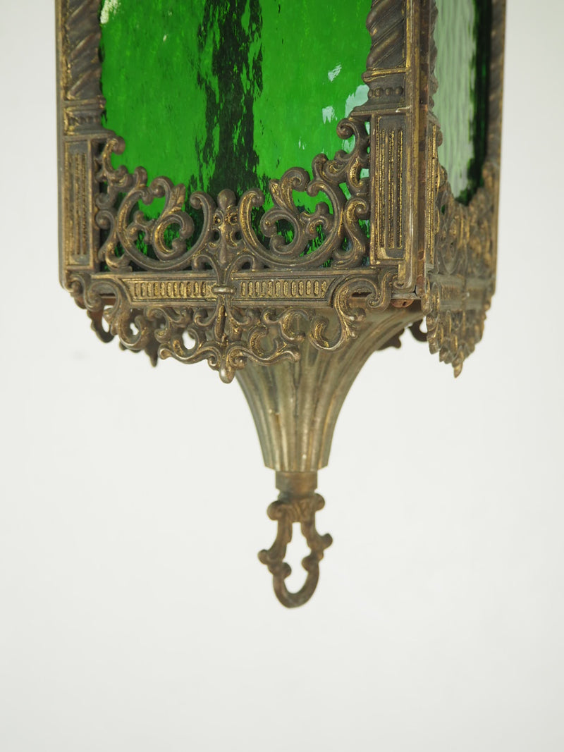 Vintage green glass pendant light (Haneda store)<br> _PLSD-210607-3-H
