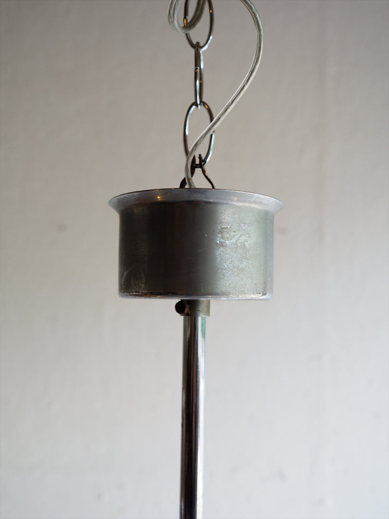 Vintage 6-light chrome x wood chandelier (Osaka store) _plch-210615-7-o