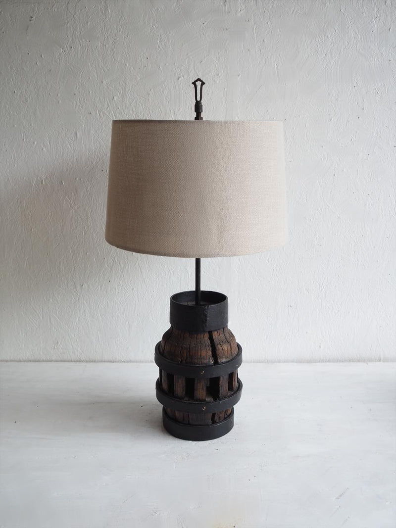 Vintage barrel base/barrel shaped table lamp Osaka store