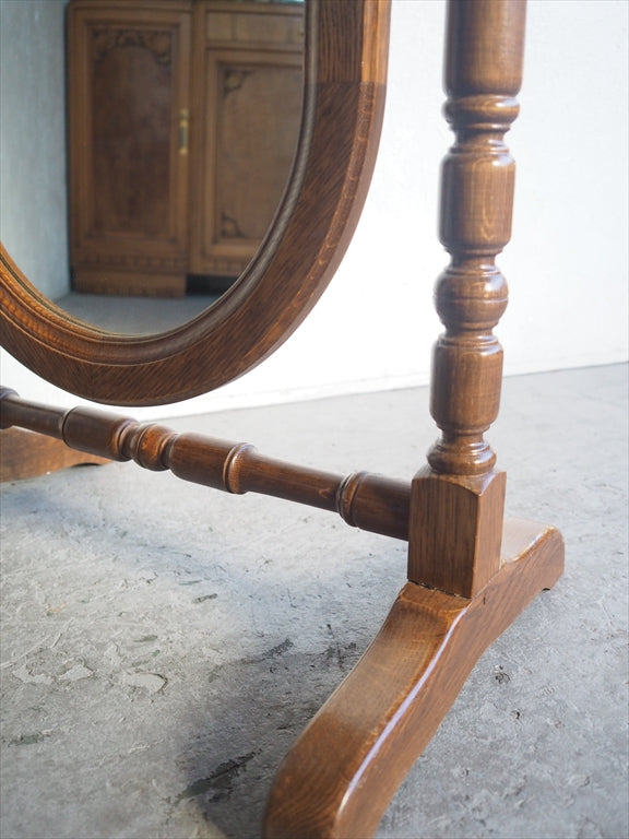 vintage wood stand mirror