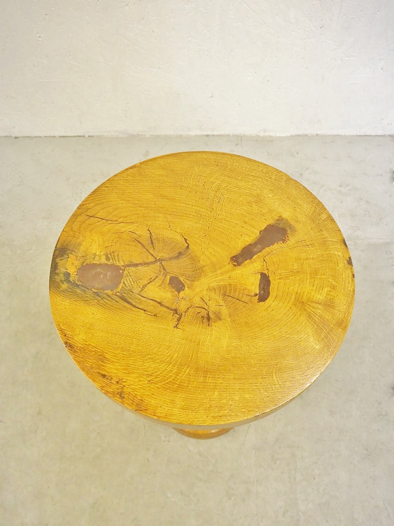 vintage oak wood side table<br>