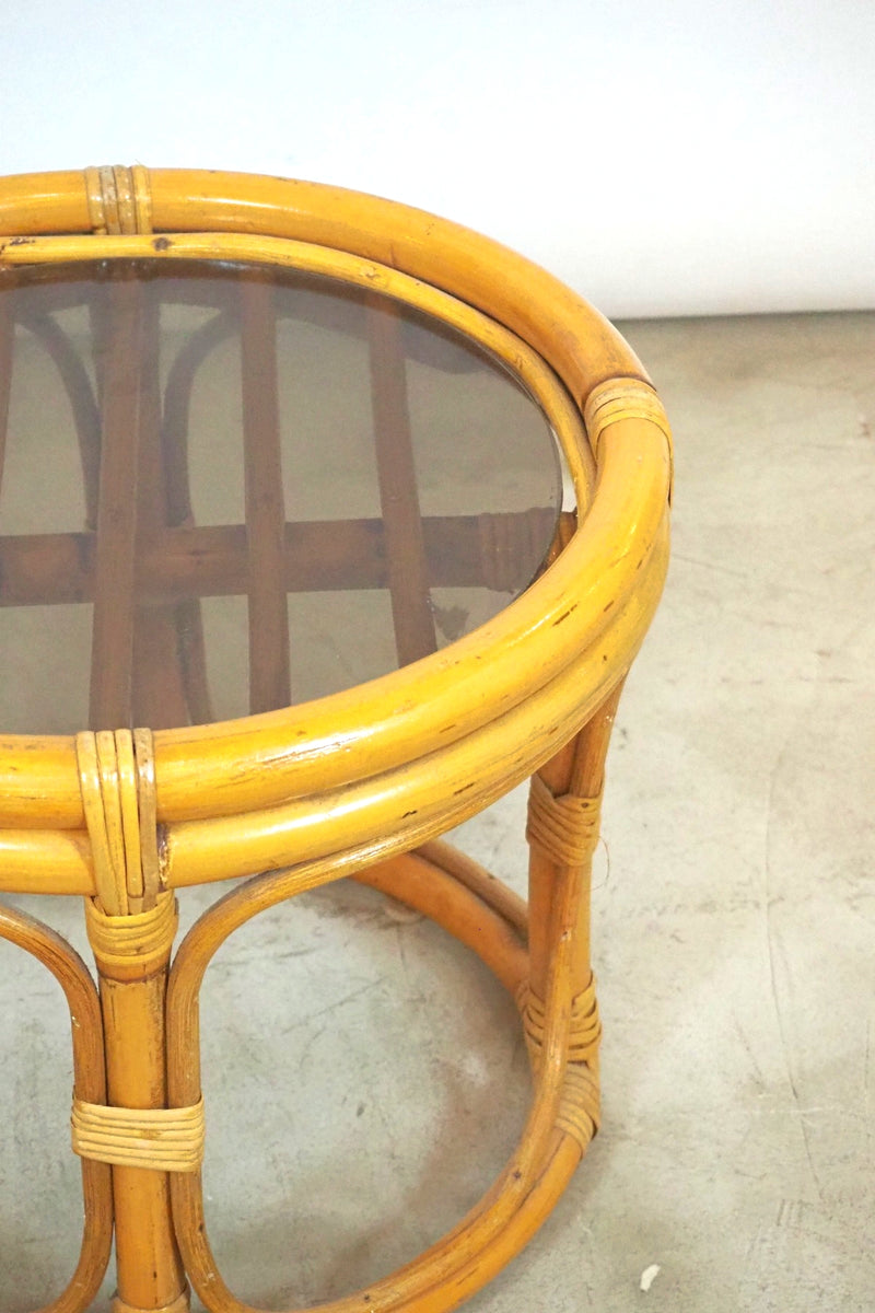 Vintage bamboo x glass side table Sendagaya store