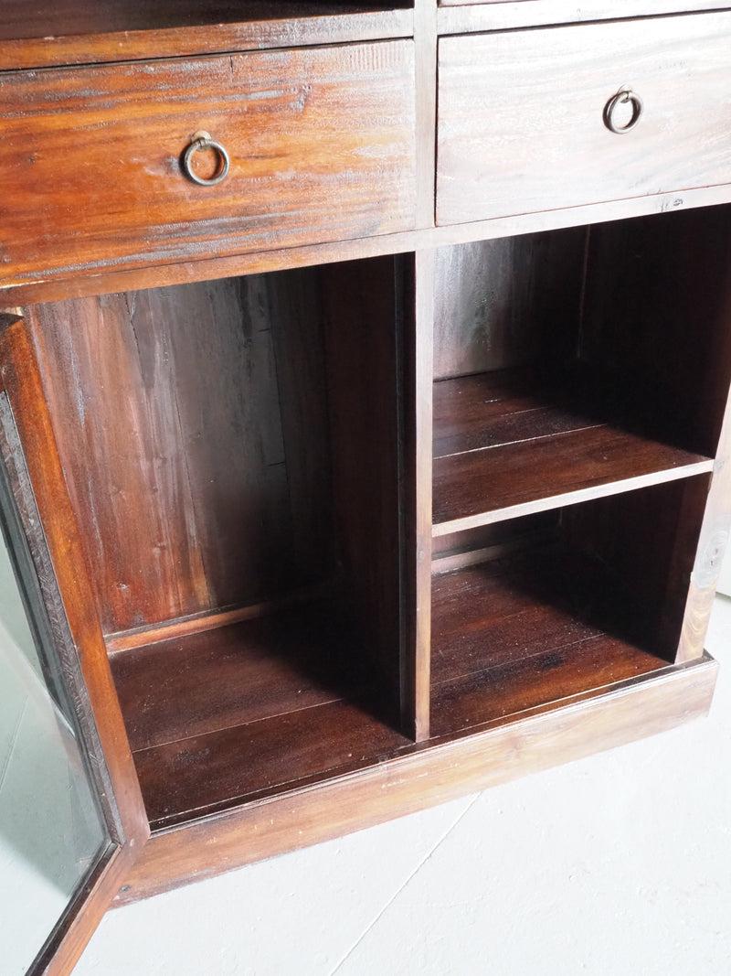 Vintage teak wood cabinet Haneda store
