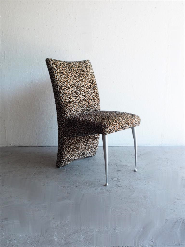 Vintage Leopard Pattern Fabric Chair Osaka Store