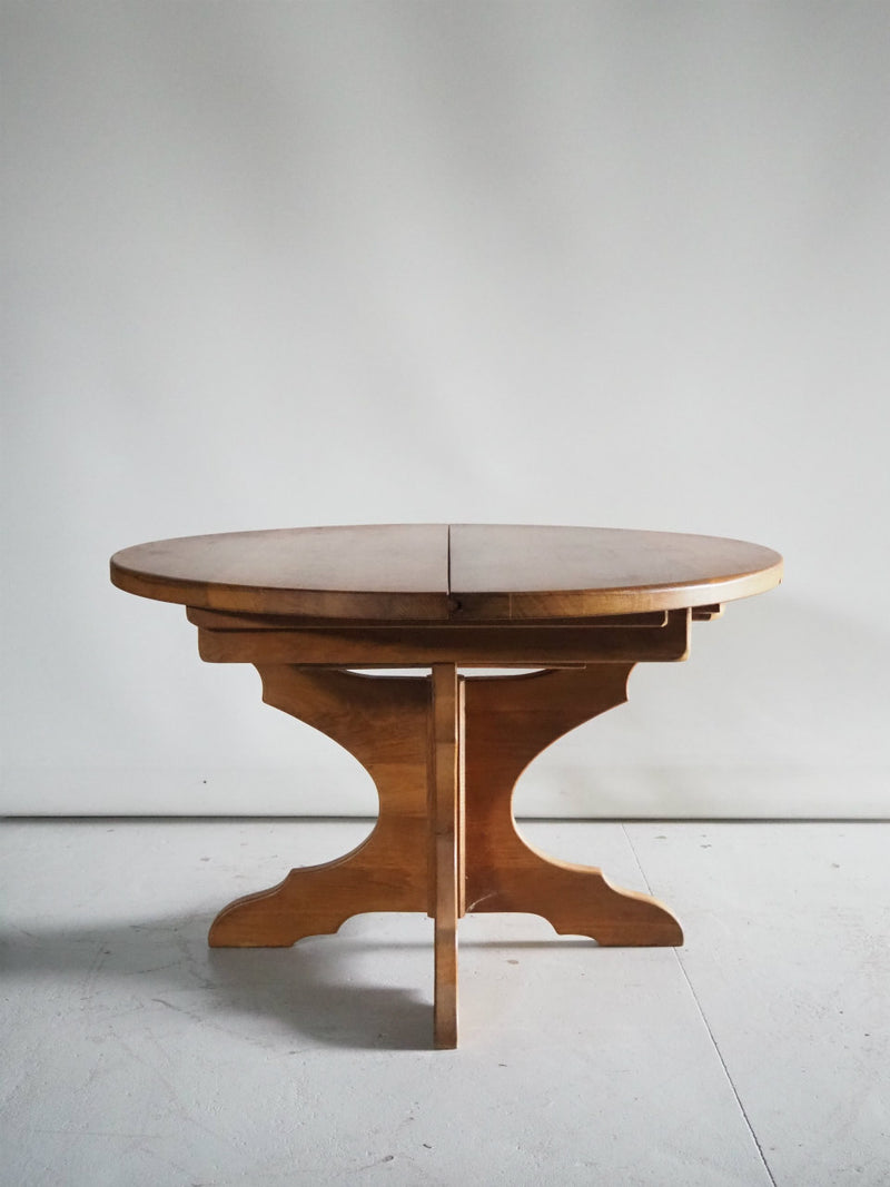 vintage<br> oakwood extension<br> Round dining table Haneda store
