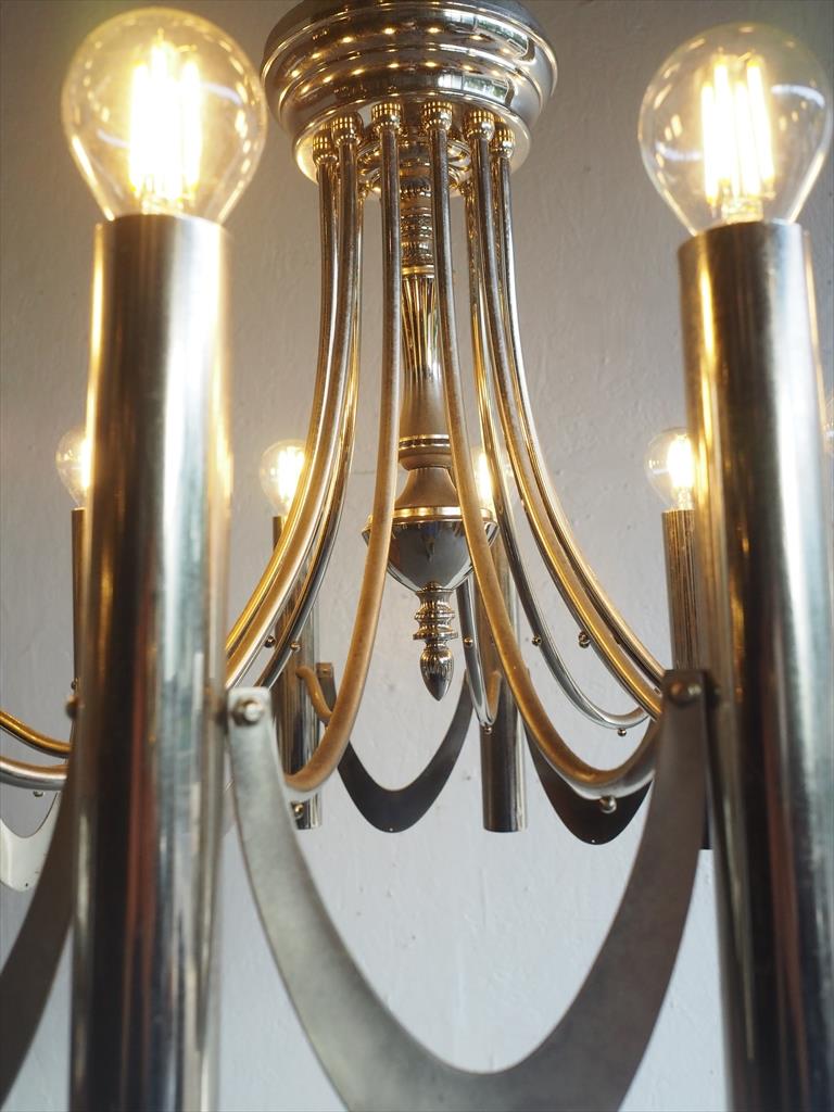 Vintage 12-light chrome chandelier Osaka store
