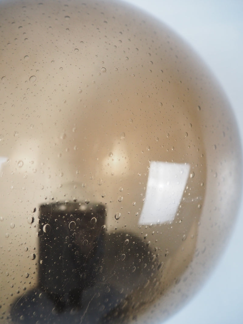 Vintage Iron x Smoked Bubble Glass Bracket Lamp Haneda Store
