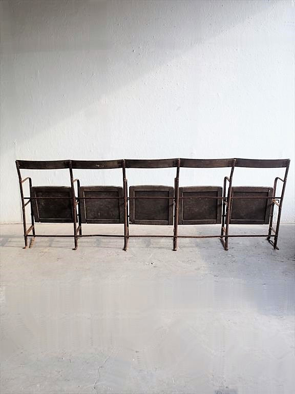 Vintage 5 seater theater chair/bench Osaka store