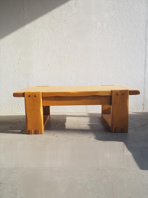 Solid Oak Wood Coffee Table/Low Table Vintage Osaka Store