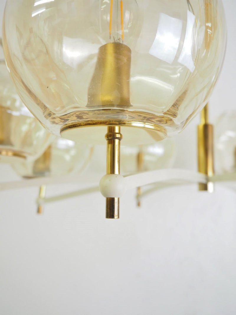 vintage<br> 8 light amber glass chandelier<br> Sendagaya store